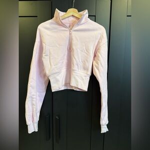 SKIMS cropped quarter zip sweater